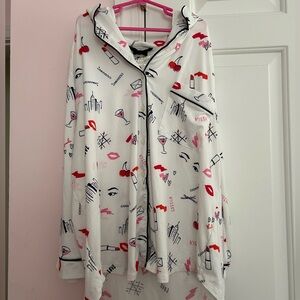 Kate Spade Button down Pajama shirt Large